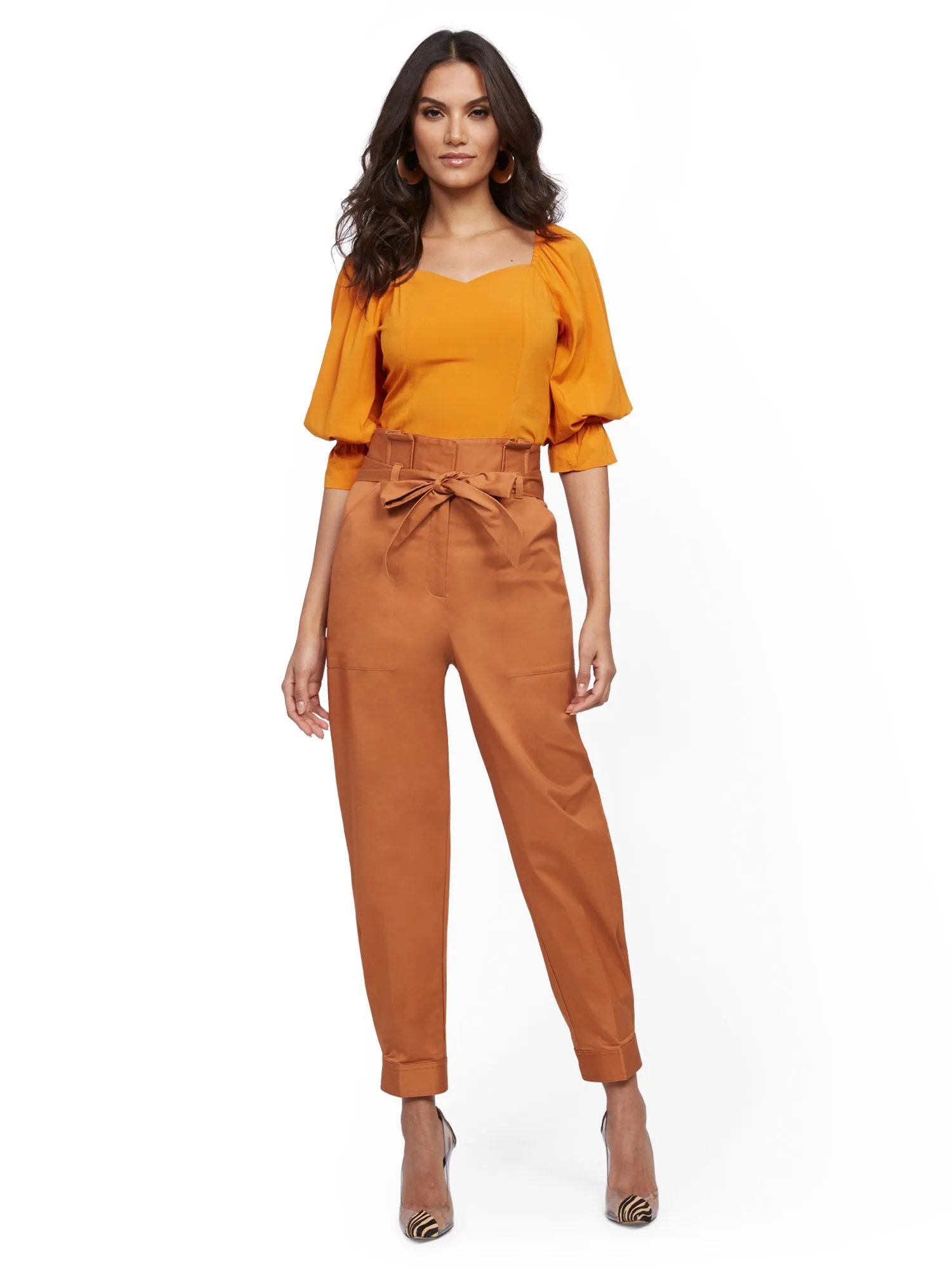 Belted Paperbag-Waist Pant - 7th Avenue