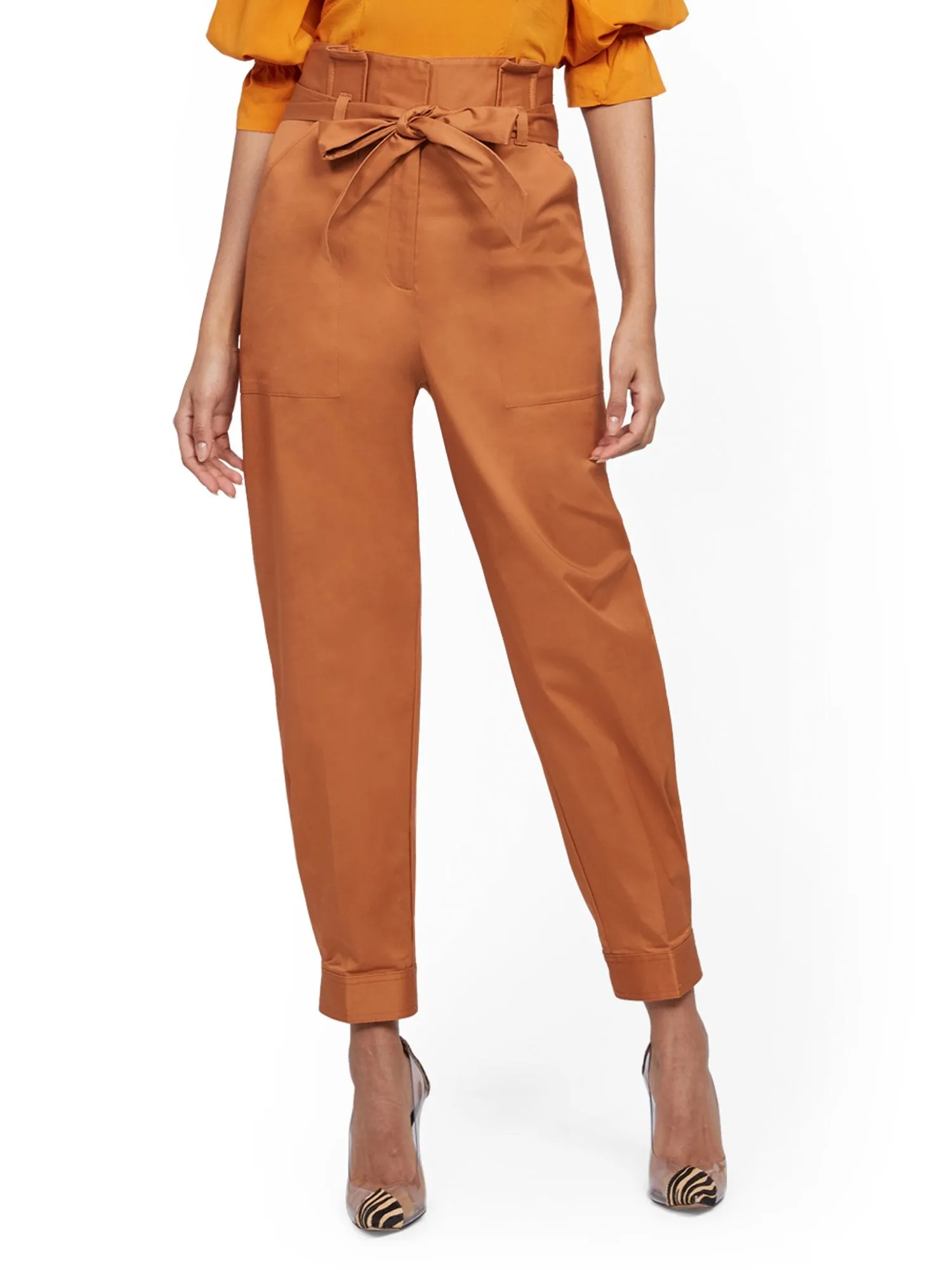 Belted Paperbag-Waist Pant - 7th Avenue