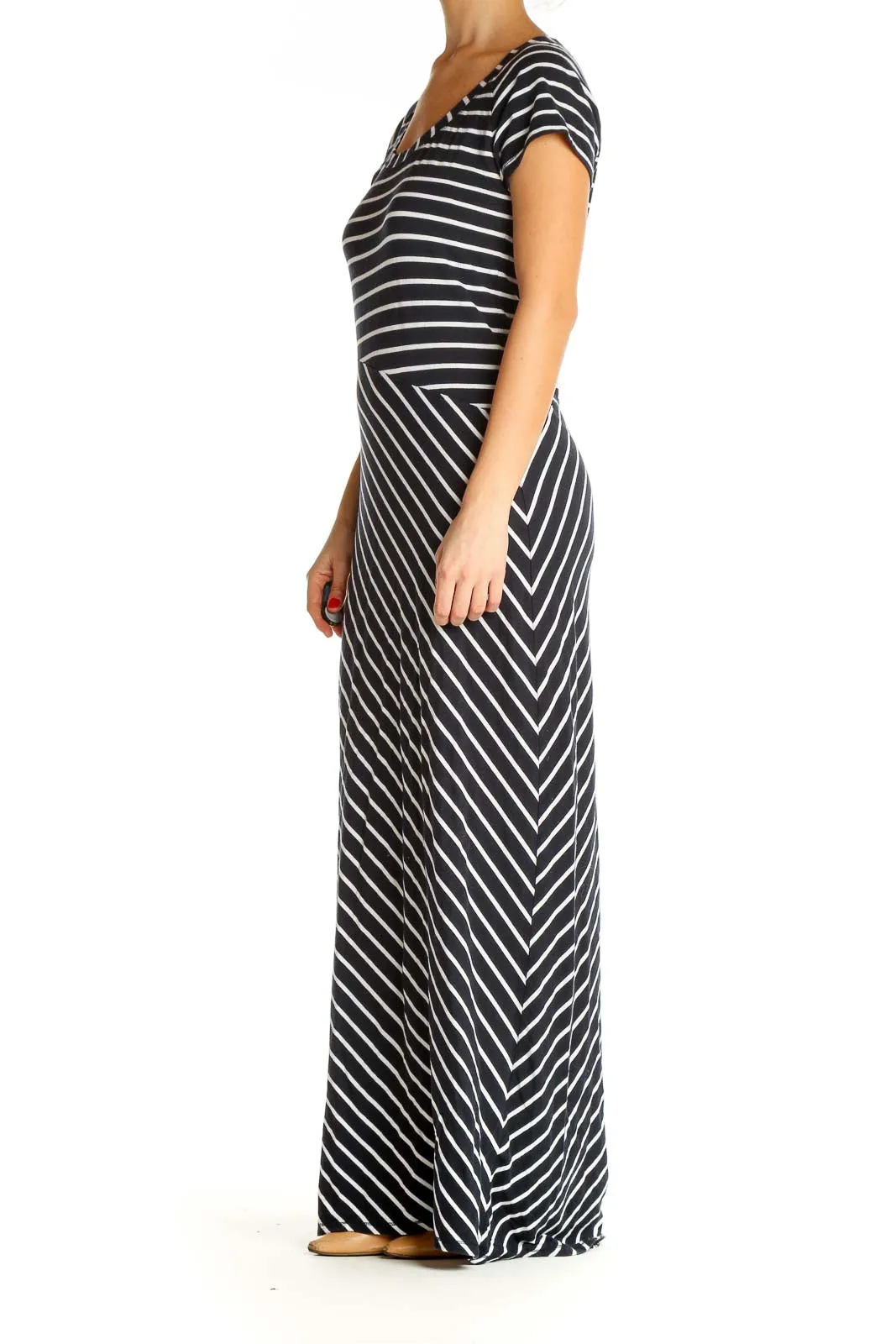 Blue Striped Classic Column Dress