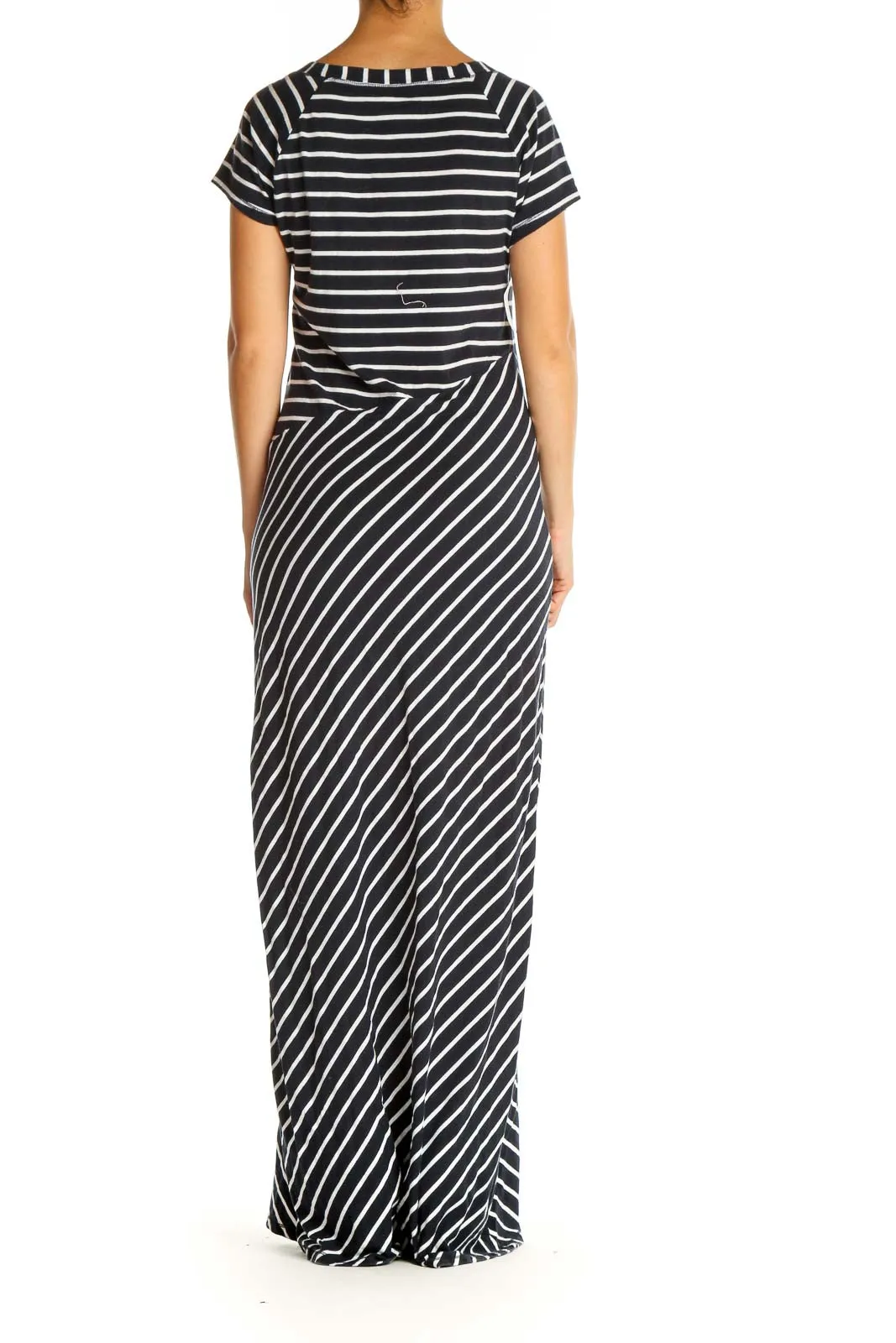 Blue Striped Classic Column Dress