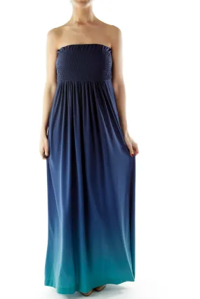 Blue Tie Dye Maxi Dress