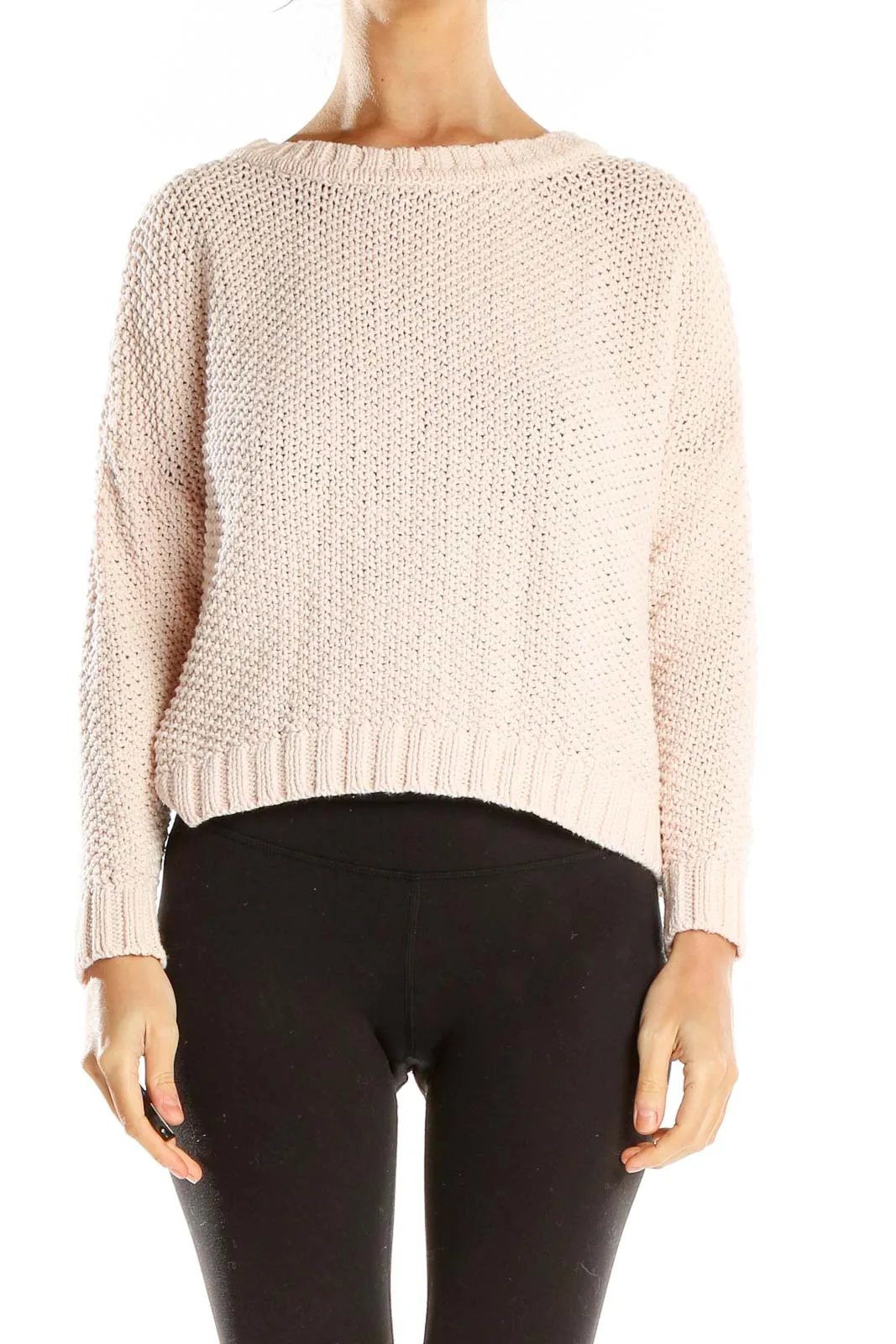 Blush Chunky Knit Cropped Sweater