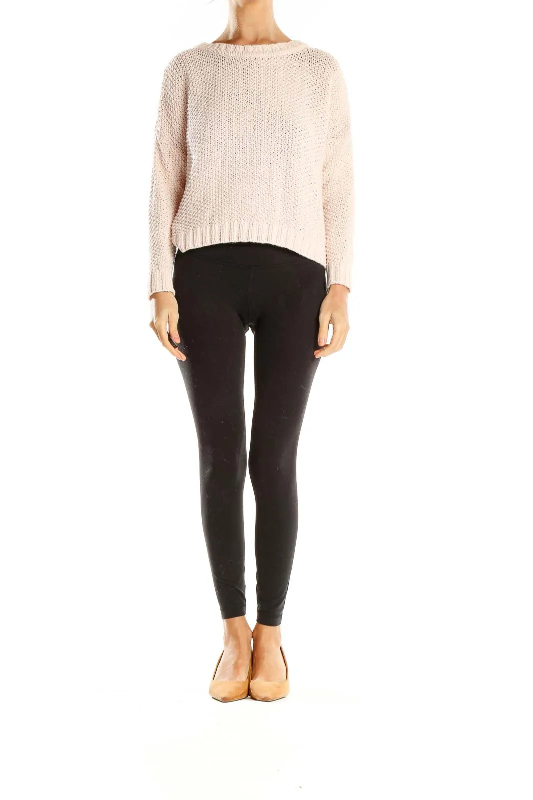 Blush Chunky Knit Cropped Sweater