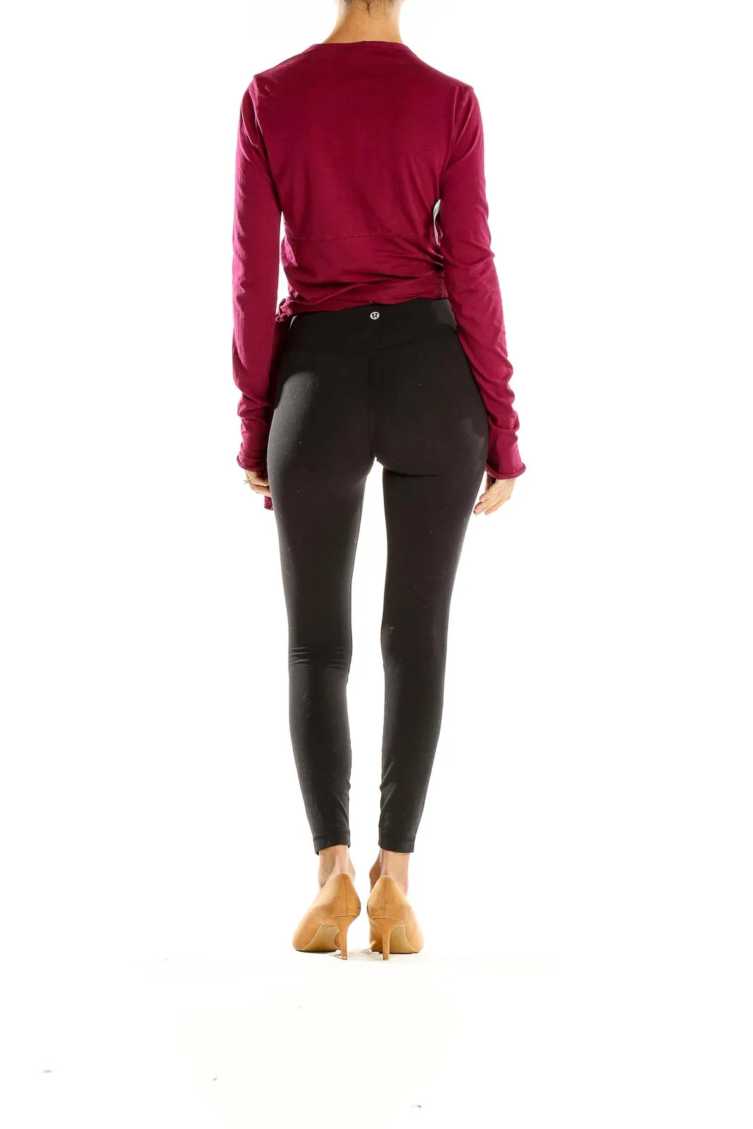 Burgundy Wrap-Style Cotton Top