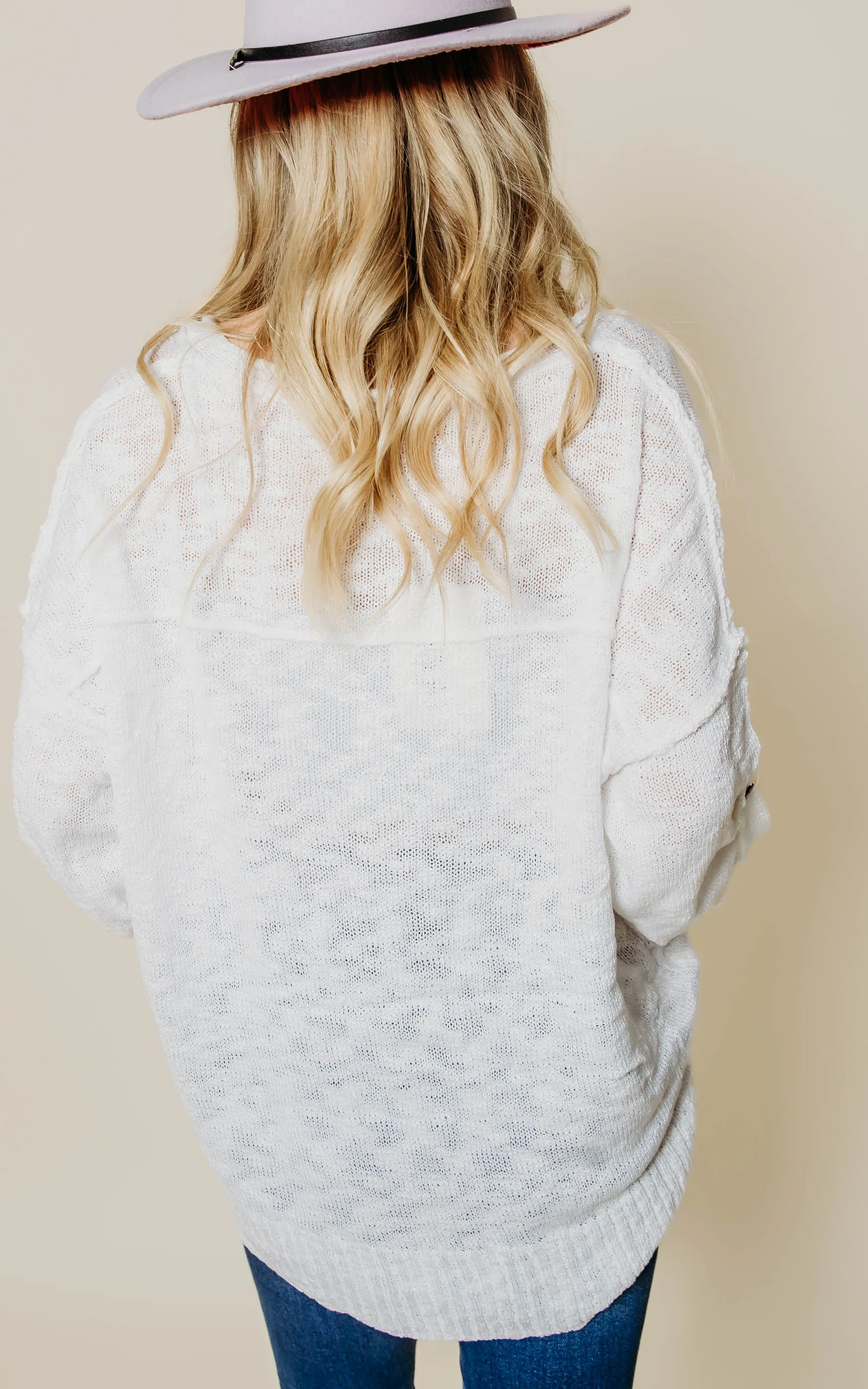 BUTTON UP LIGHTWEIGHT KNIT SWEATER TOP - Final Sale