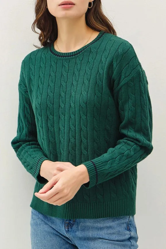 Chunky Cable Knit Pullover Sweater HUNTER