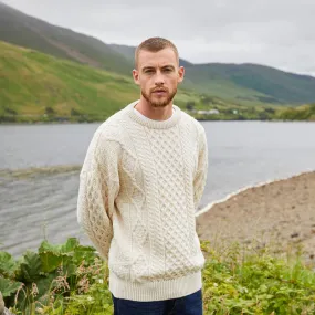 Cream Men's Lightweight Aran Sweater