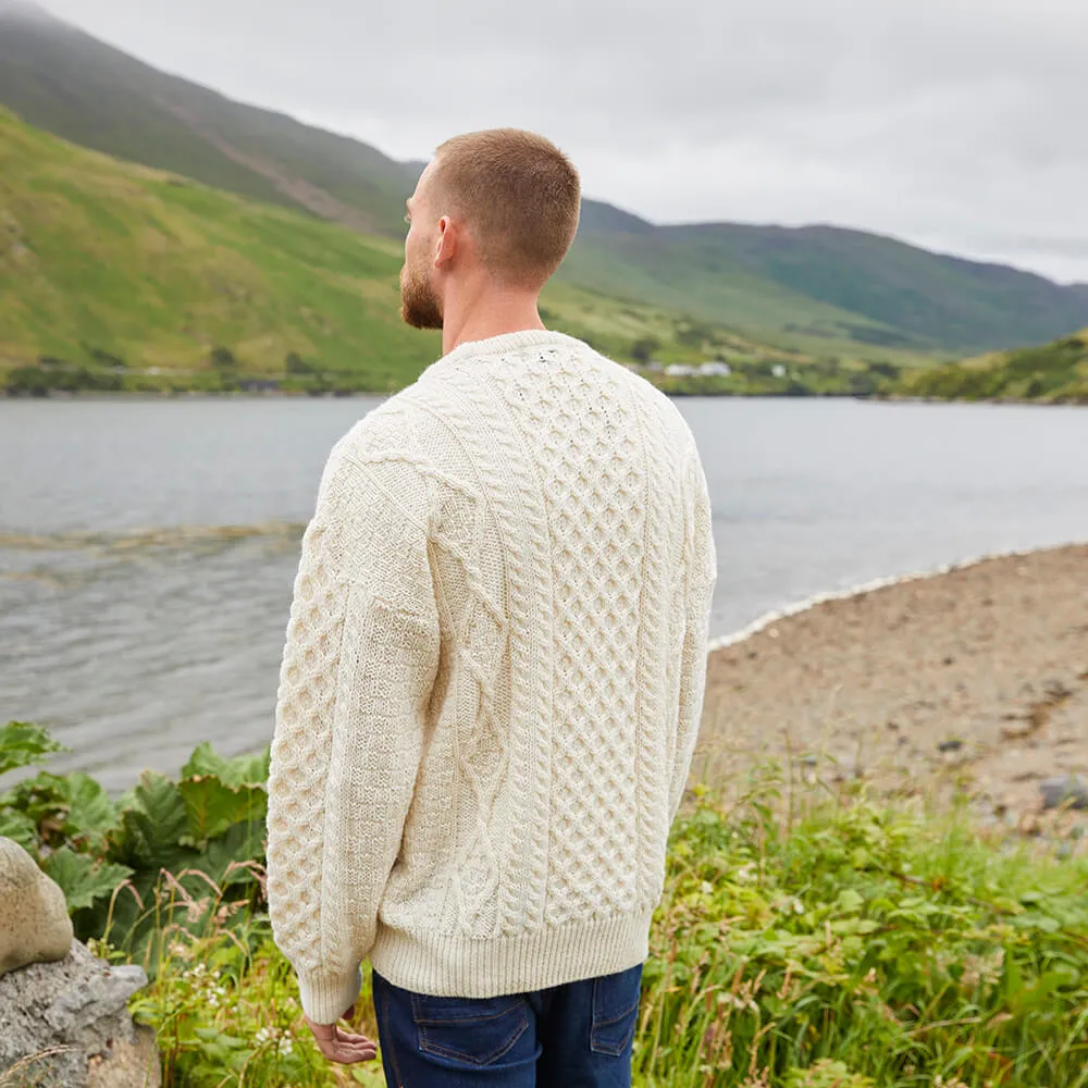 Cream Men's Lightweight Aran Sweater