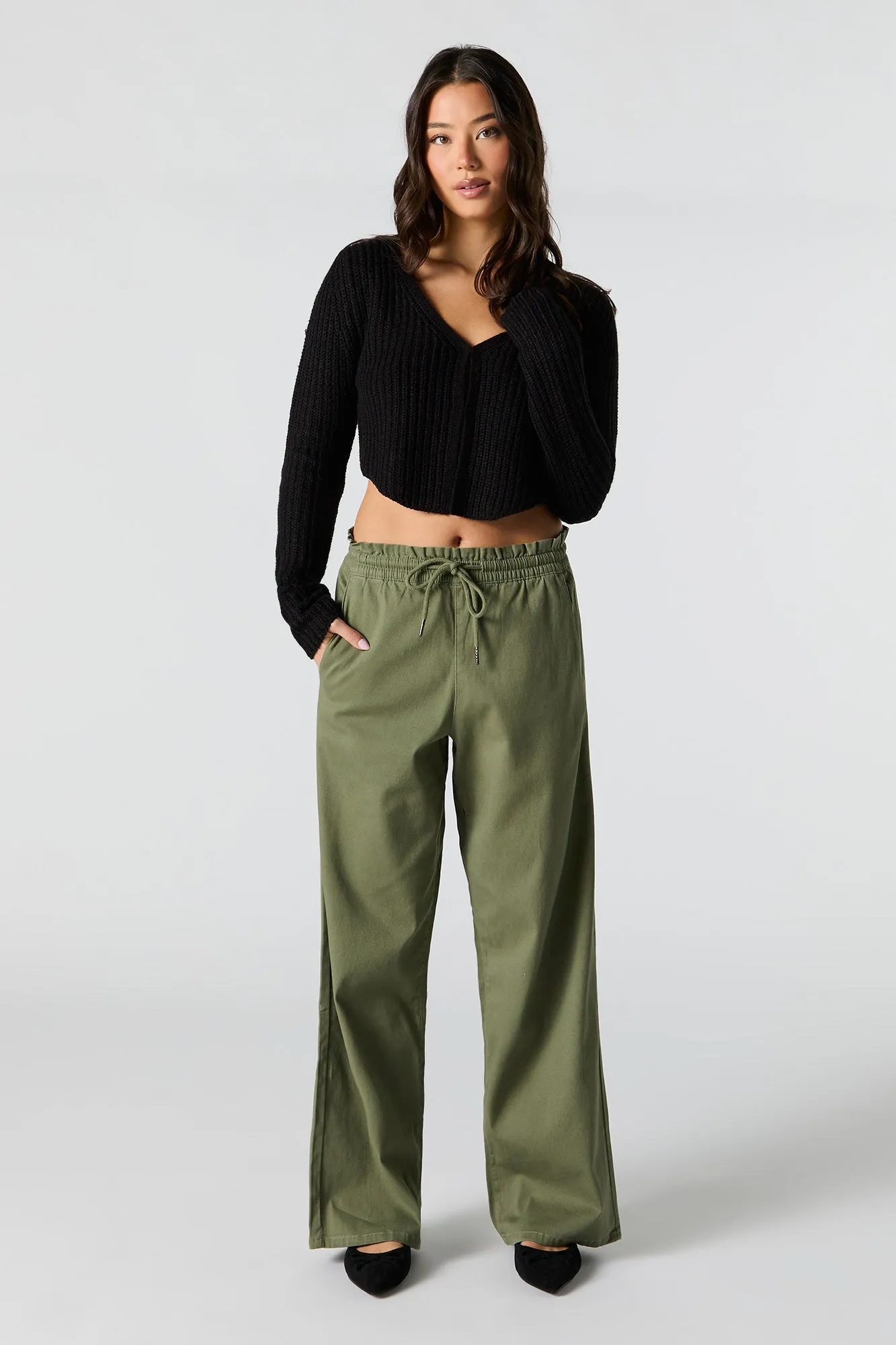 Drawstring Wide Leg Pant