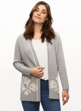 Floral Pattern Open Front Cardigan