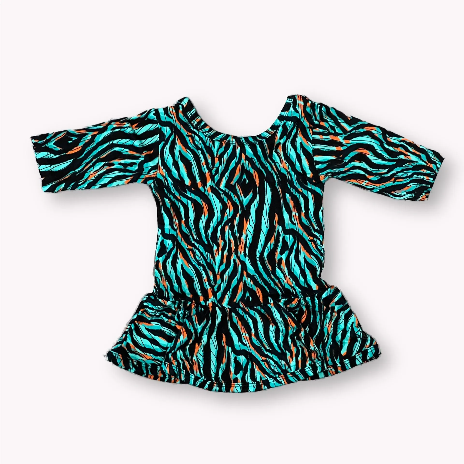 Funky Zebra Half Sleeve Skater Peplum