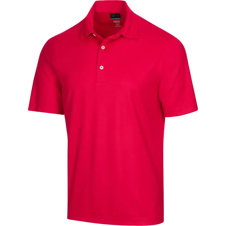 Greg Norman G7S22K470 British Red Protek ML75 Microlux Embossed Polo FINAL SALE