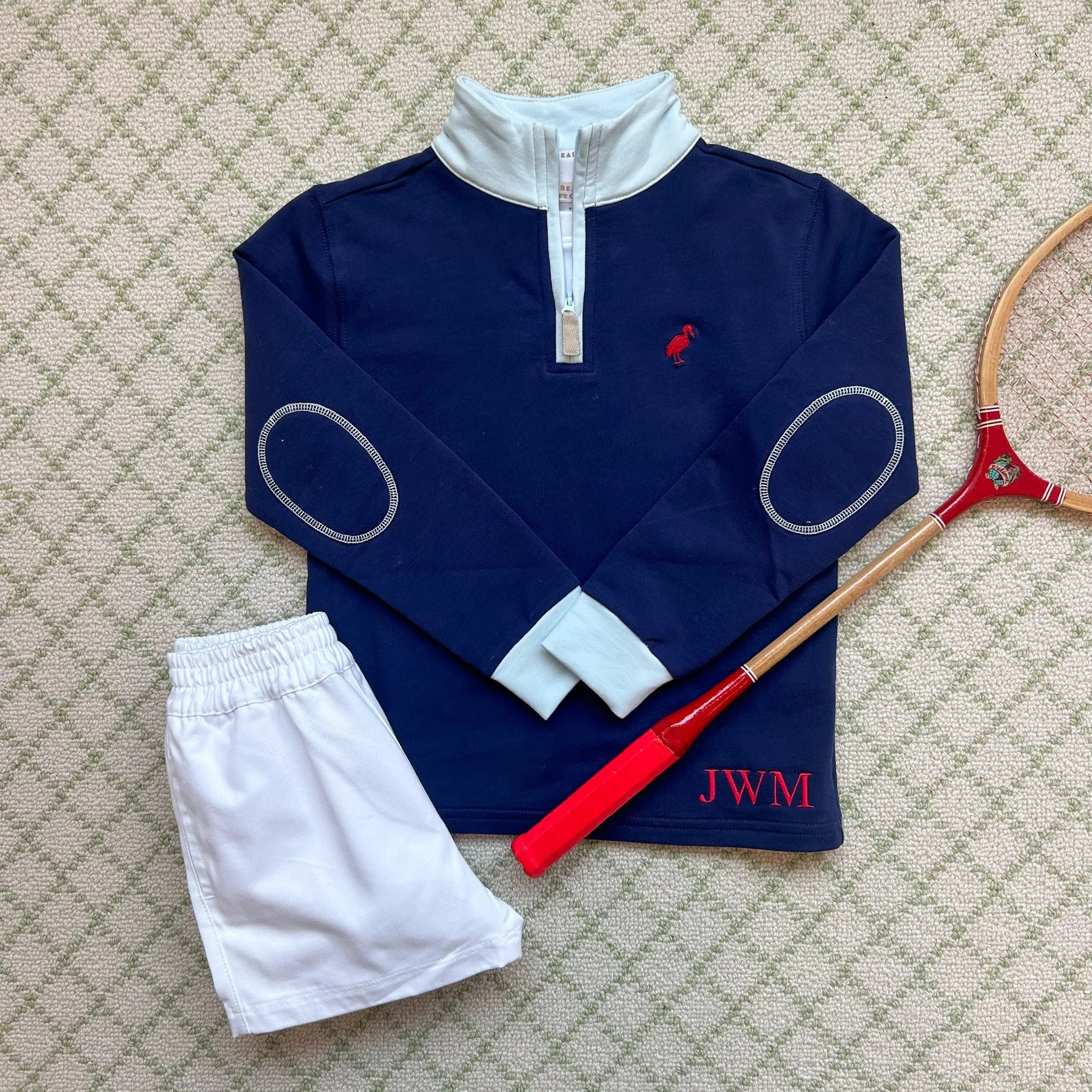 Hayword Half-Zip - Nantucket Navy with Buckhead Blue Trim & Richmond Red Stork