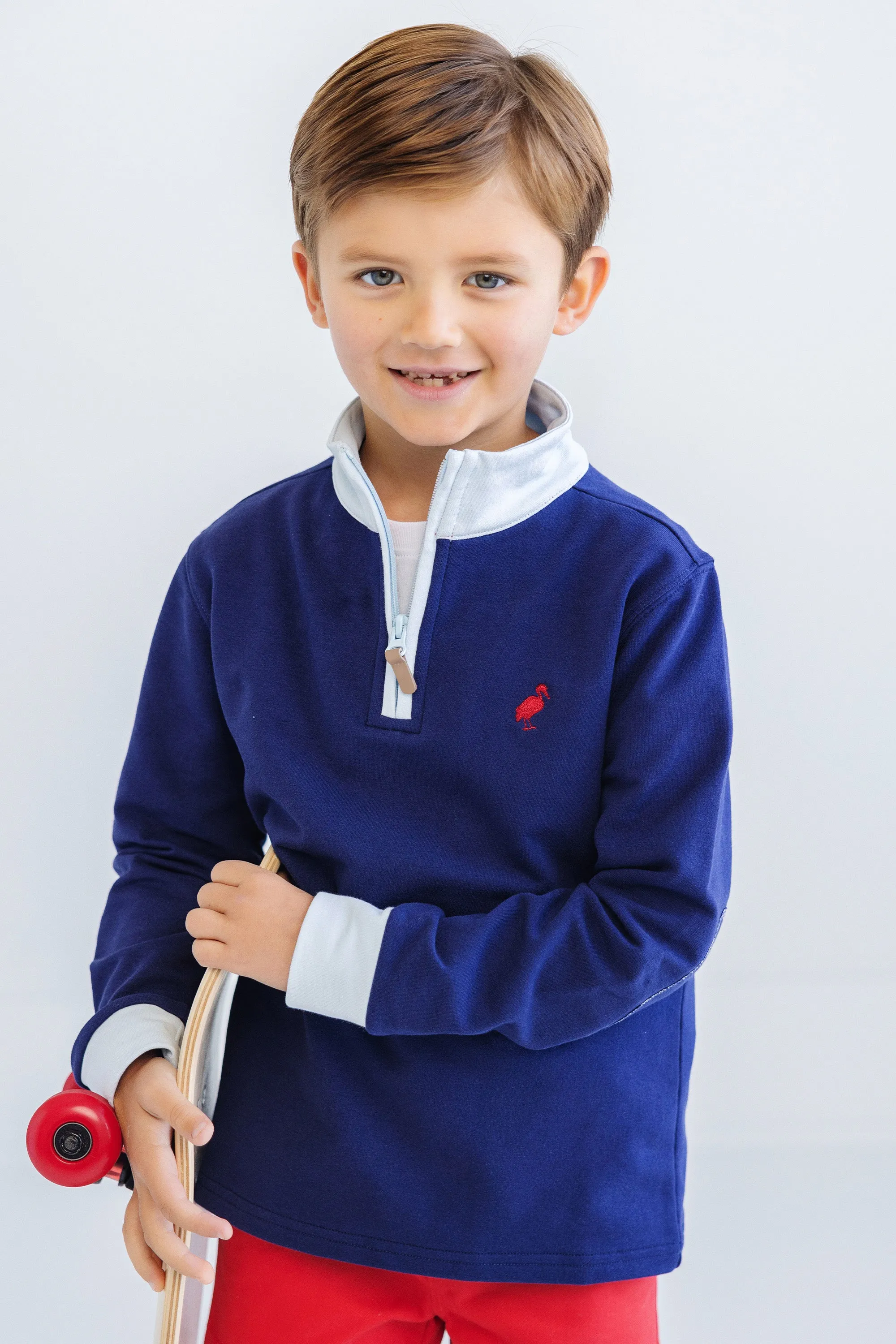 Hayword Half-Zip - Nantucket Navy with Buckhead Blue Trim & Richmond Red Stork