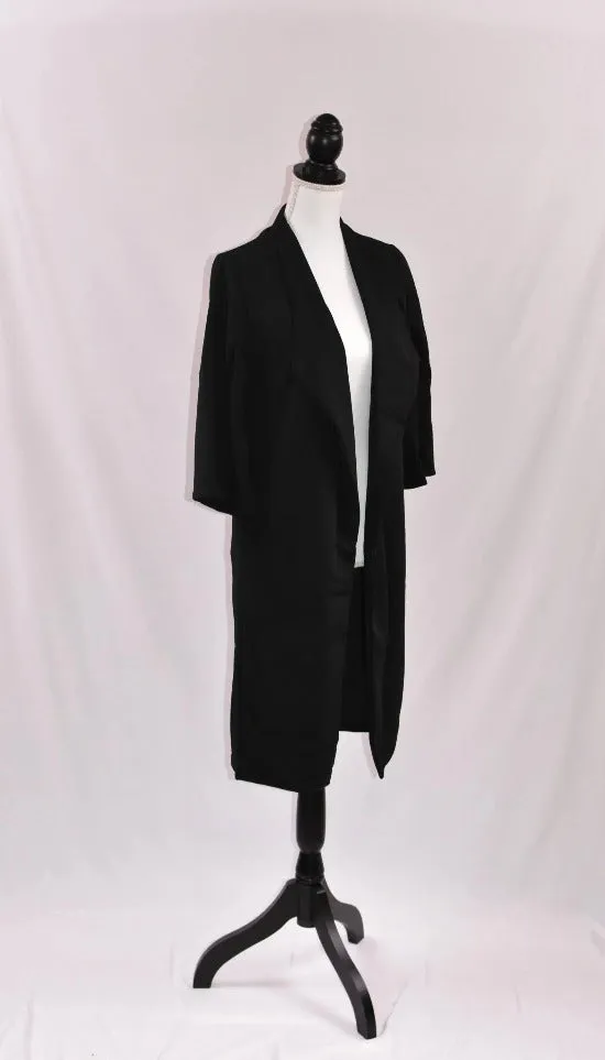 Kala Midi-Length No-Iron Open-Front Lapel Jacket