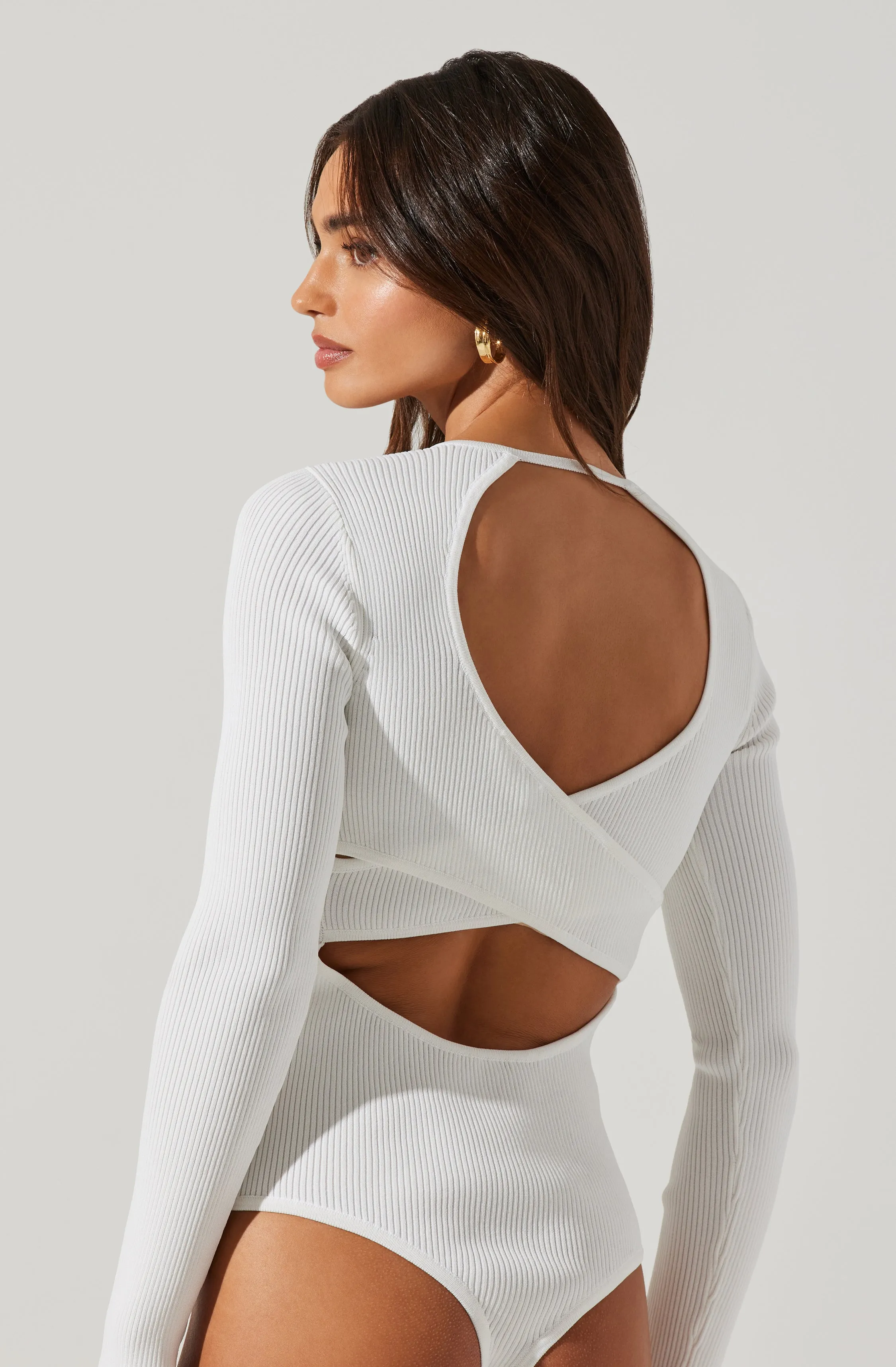 Kimora Back Cutout Long Sleeve Sweater Bodysuit