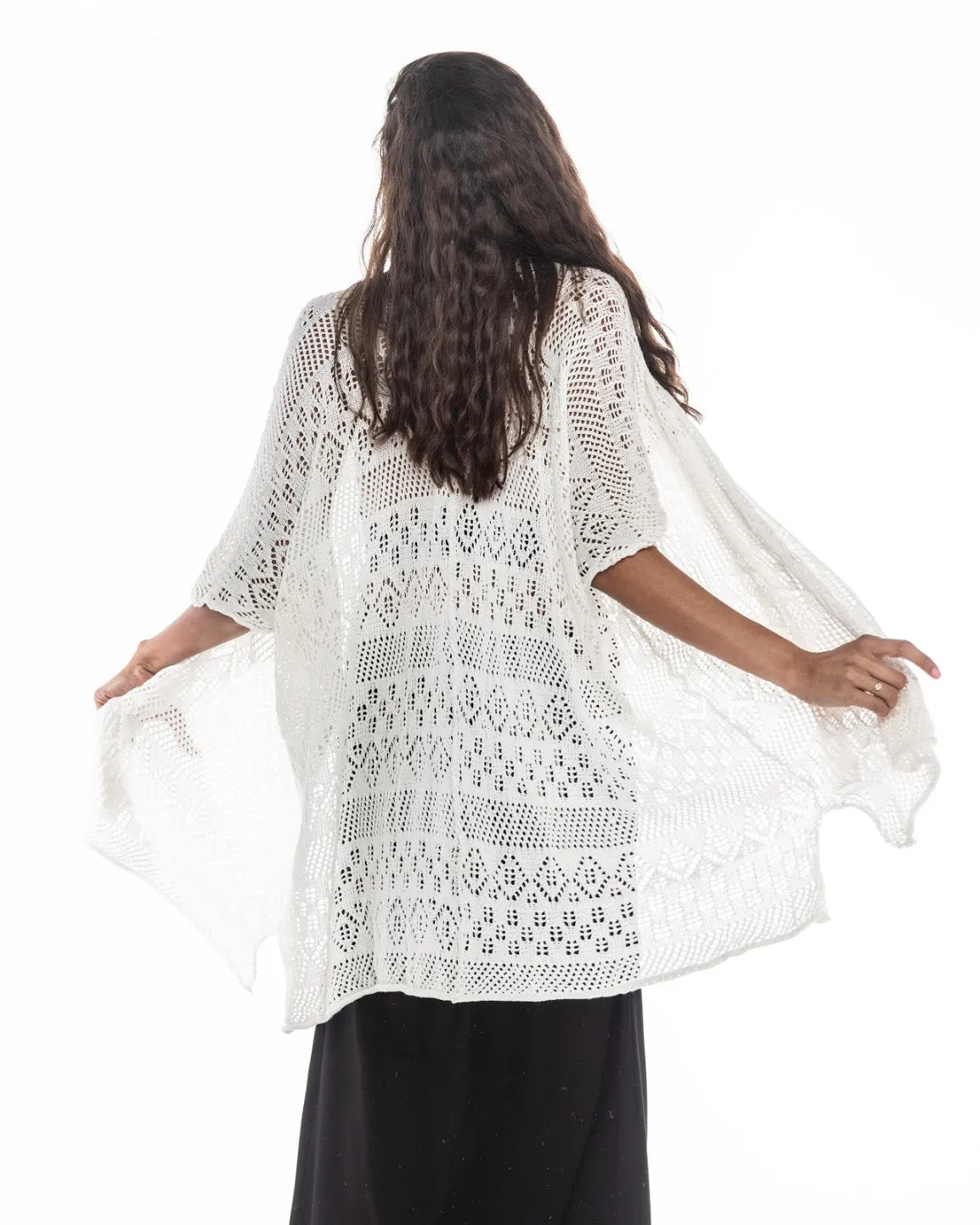 Knitted Open Front Top Shawl Motiv