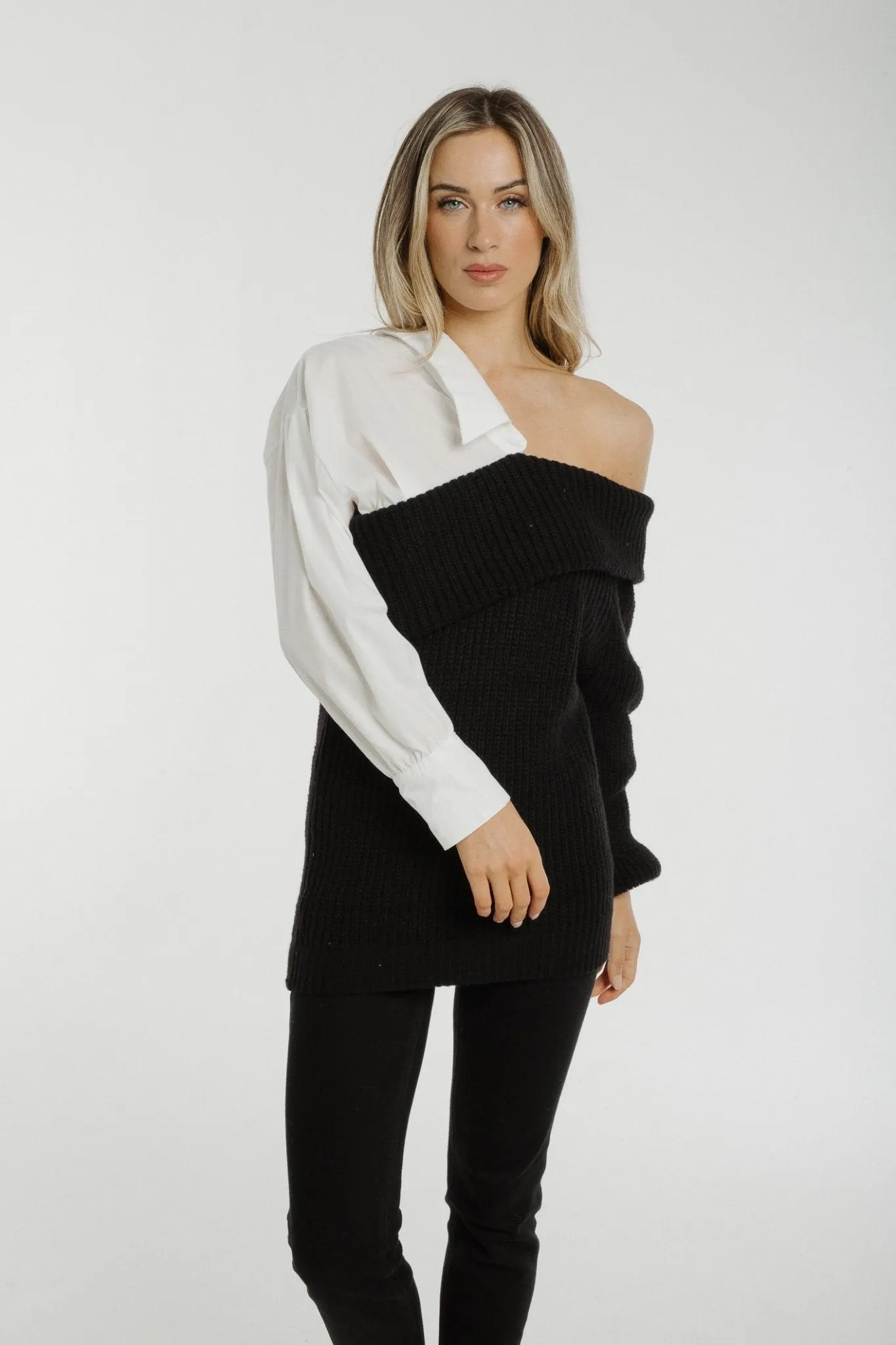 Lila Contrast Jumper In Black