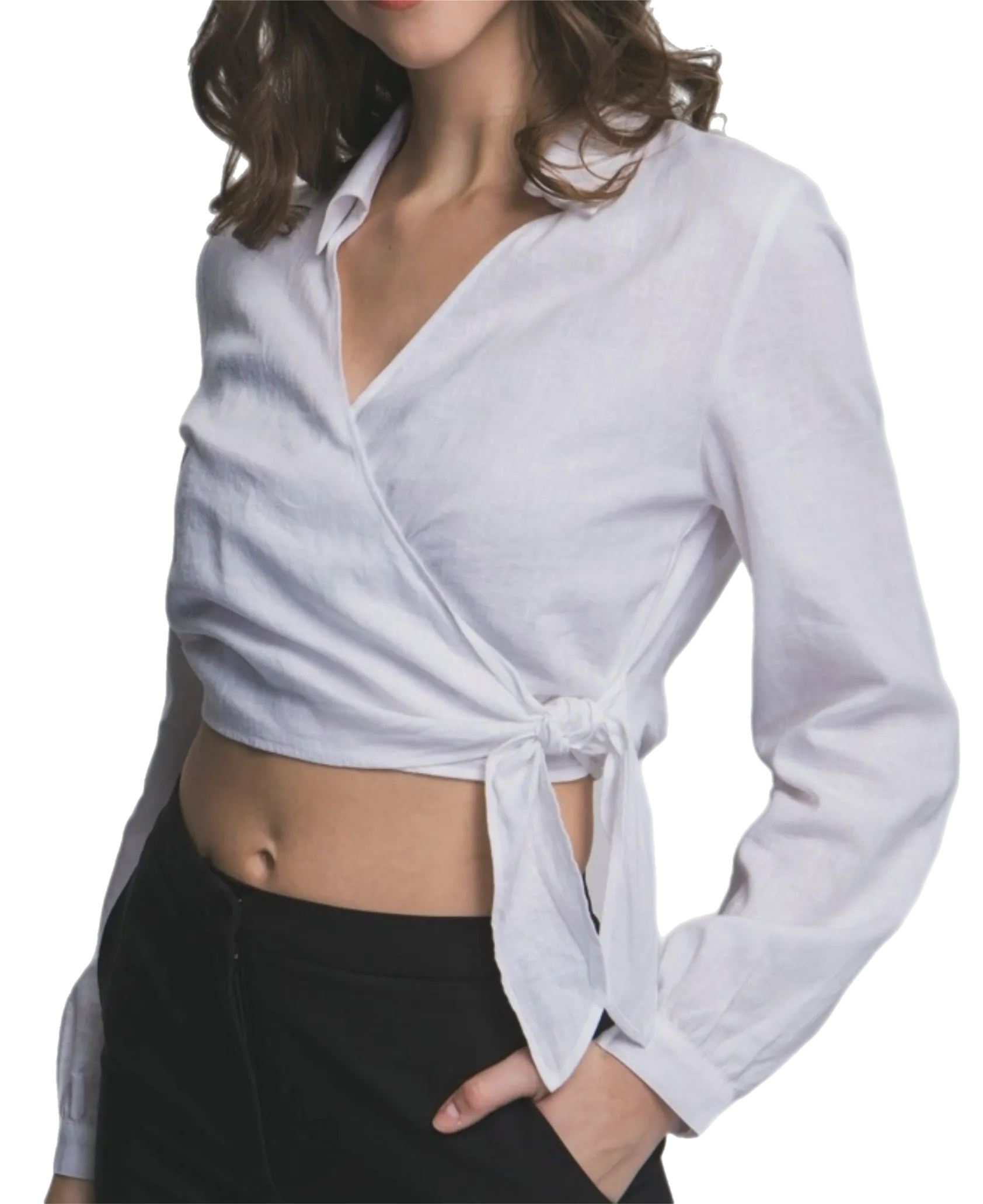 Linen Wrap Top