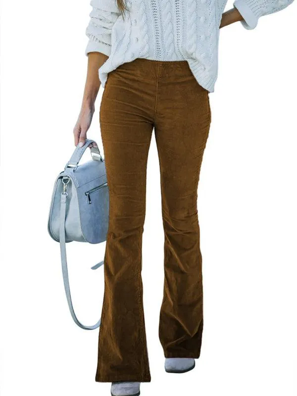 Loose Corduroy Flared Women's Pants