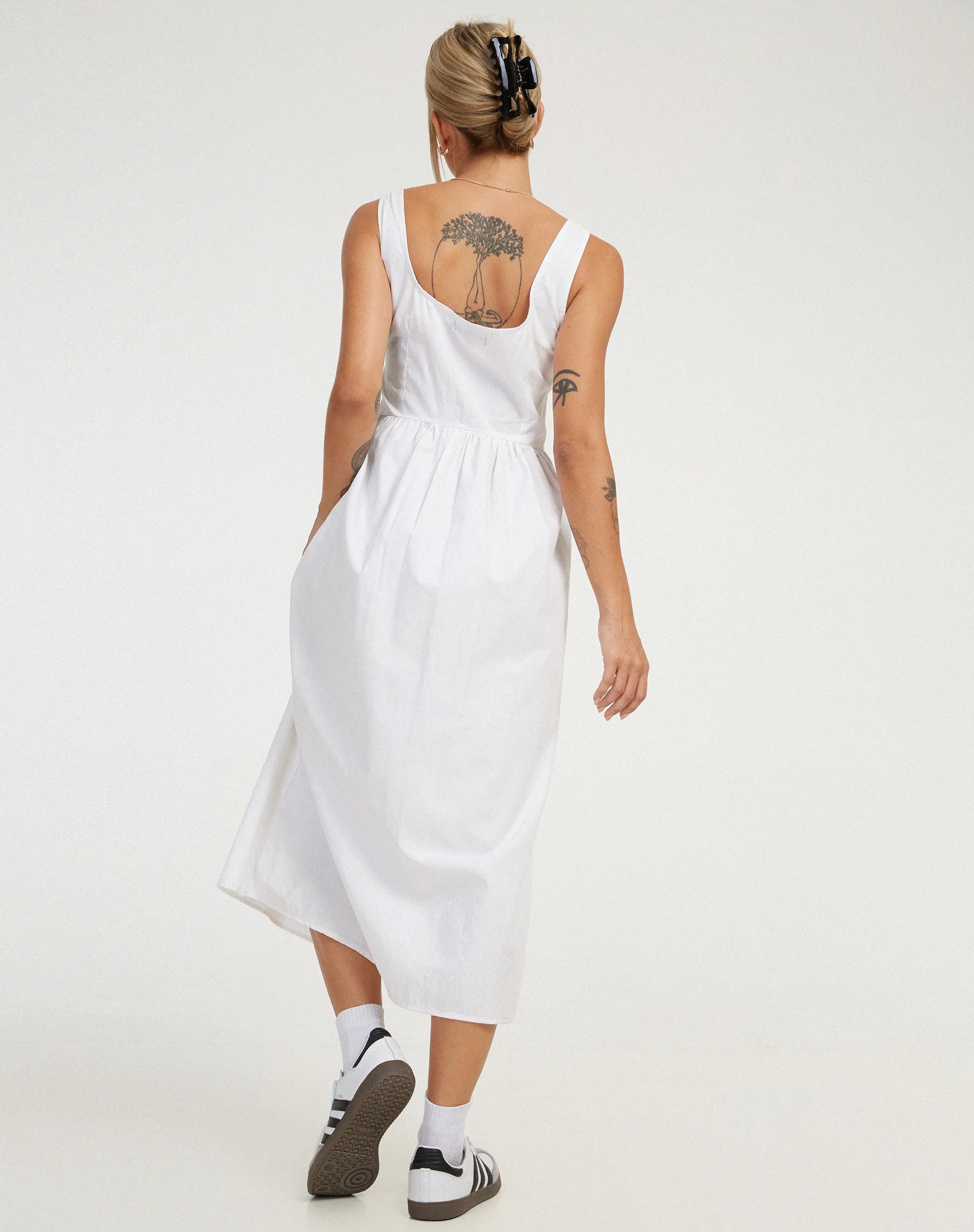 Melrose Midi Dress in White