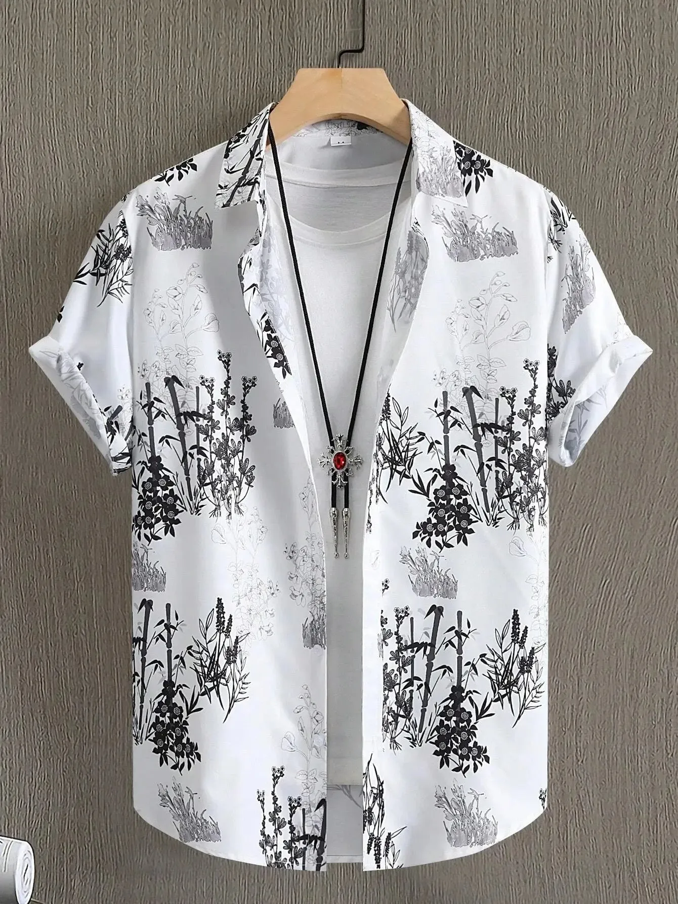 Men's And Women's Botanical Flower Personalized Printed Shirt Tops Short Sleeve Shirts Casual Button Short Sleeve Tops