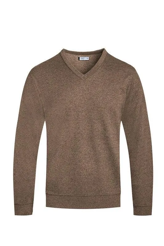 Mens Solid Color V-Neck Sweaters