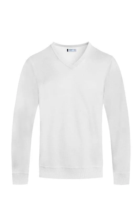 Mens Solid Color V-Neck Sweaters