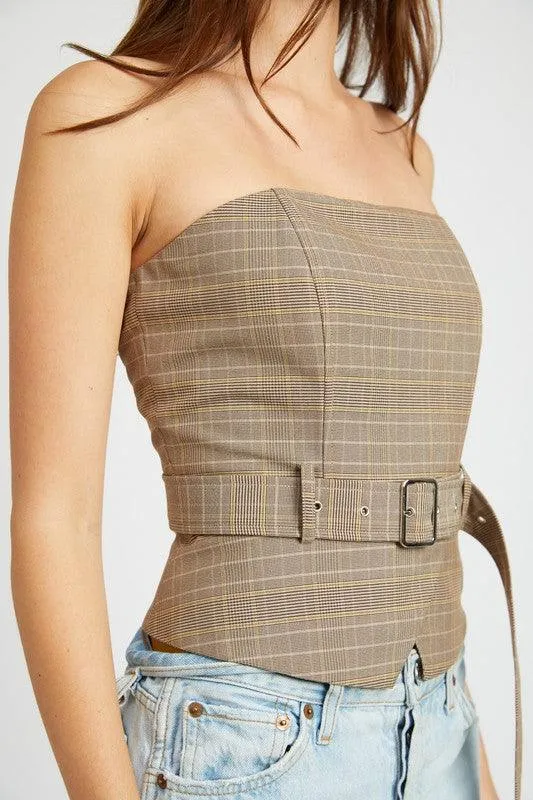 Peplum Belted Corset Top