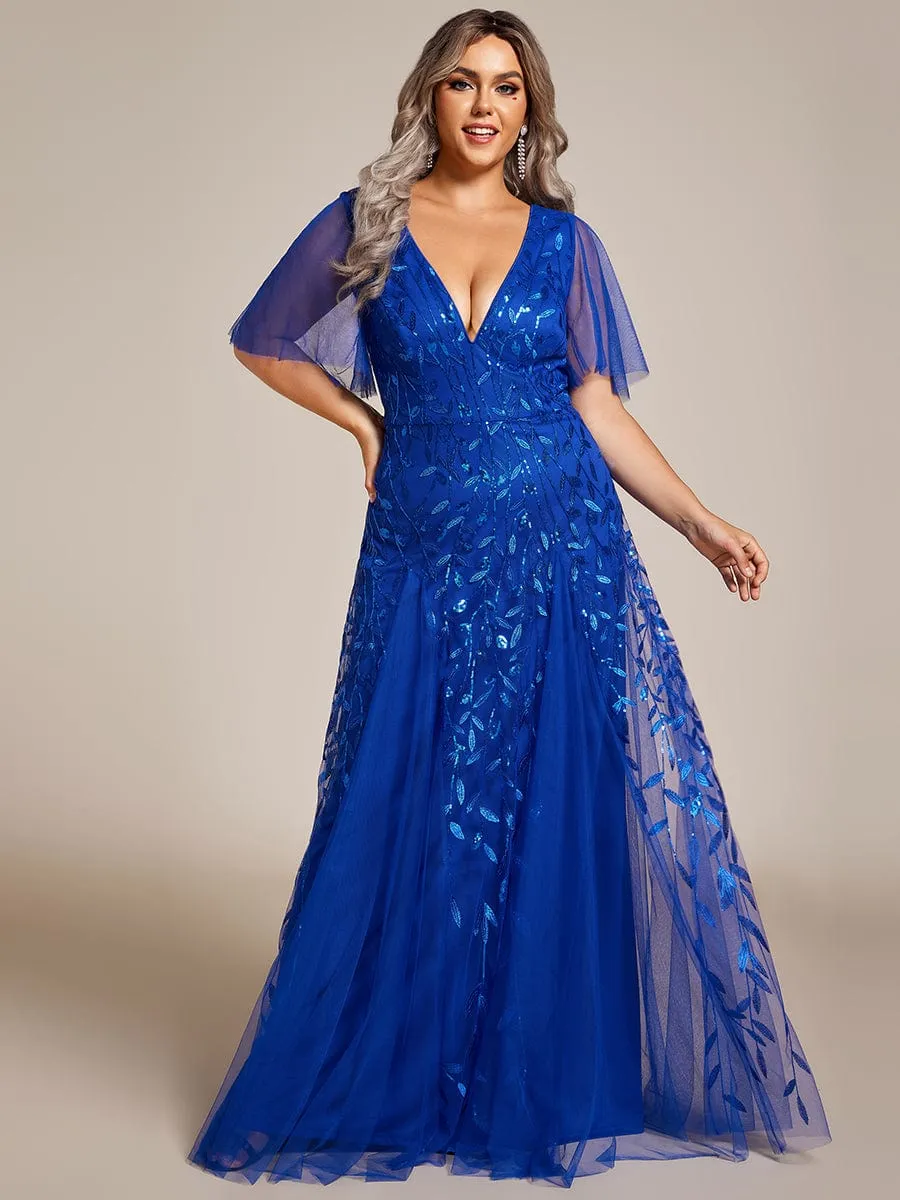 Plus Size Floor Length Formal Evening Gowns for Weddings