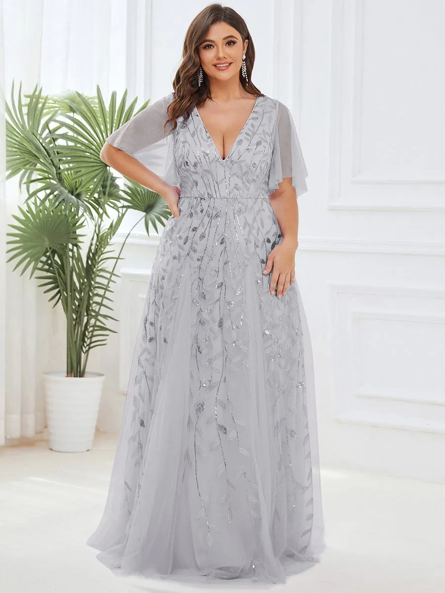 Plus Size Floor Length Formal Evening Gowns for Weddings