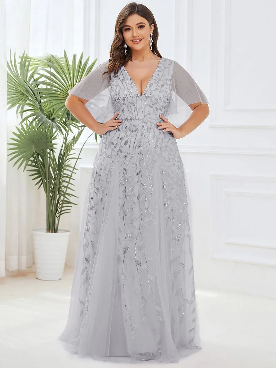 Plus Size Floor Length Formal Evening Gowns for Weddings