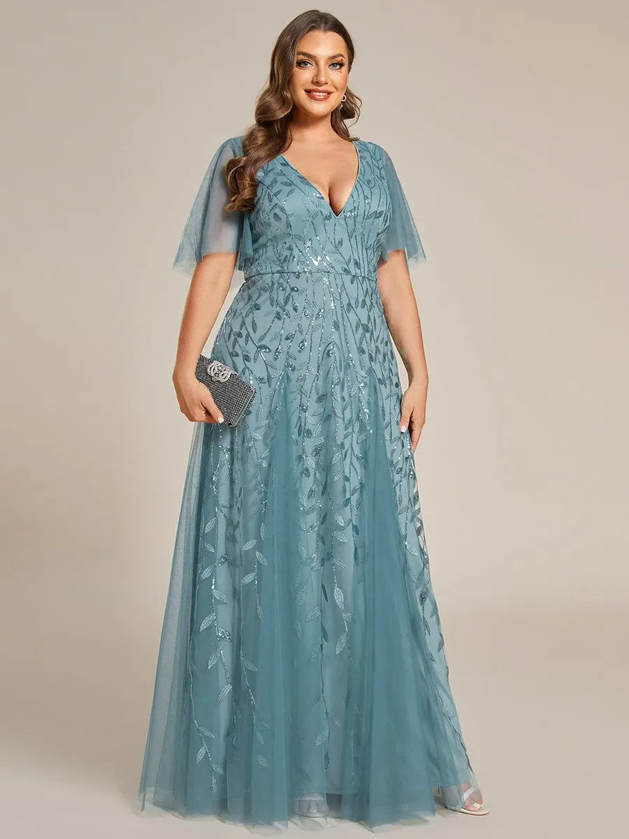 Plus Size Floor Length Formal Evening Gowns for Weddings