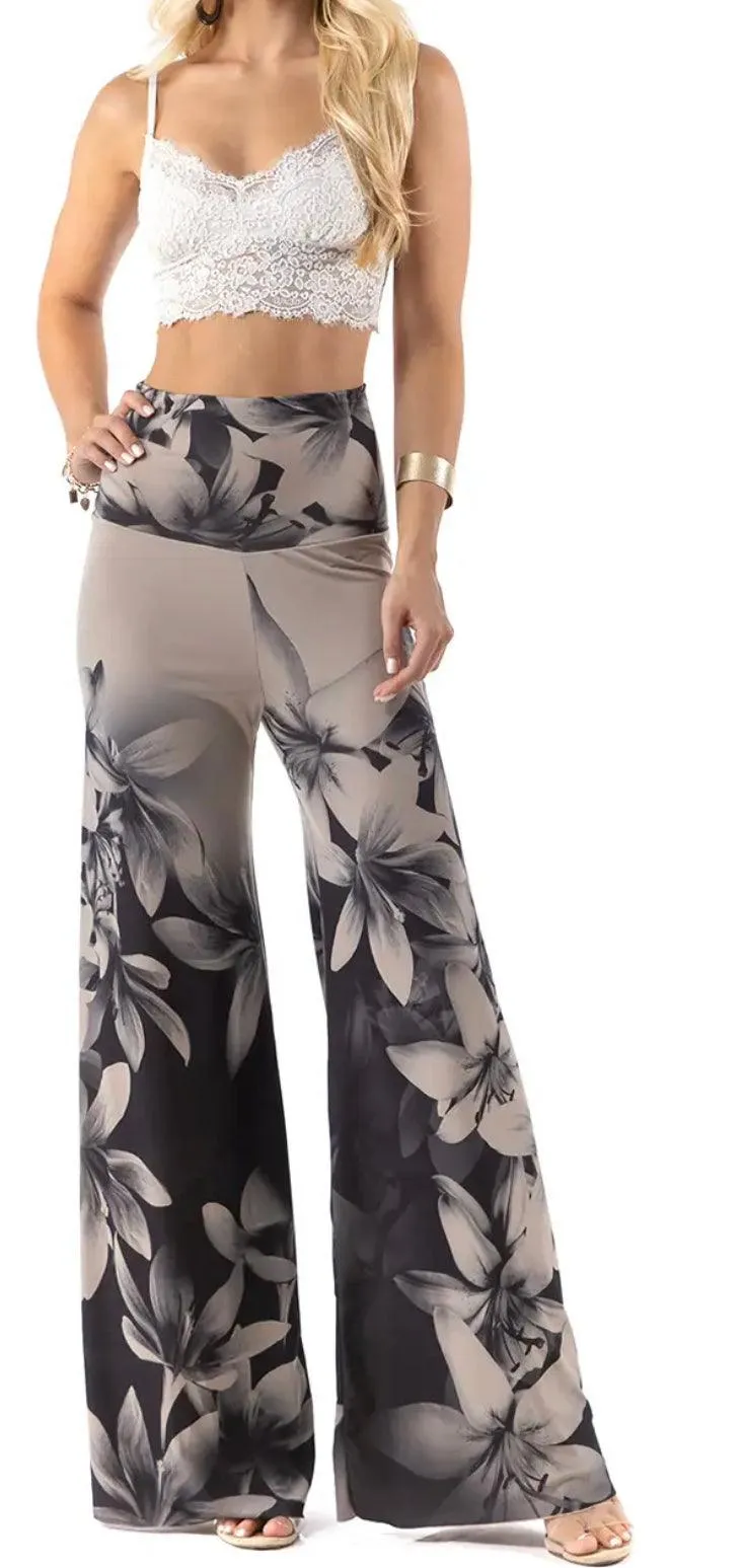 Print Flared Palazzo Pants WP1007