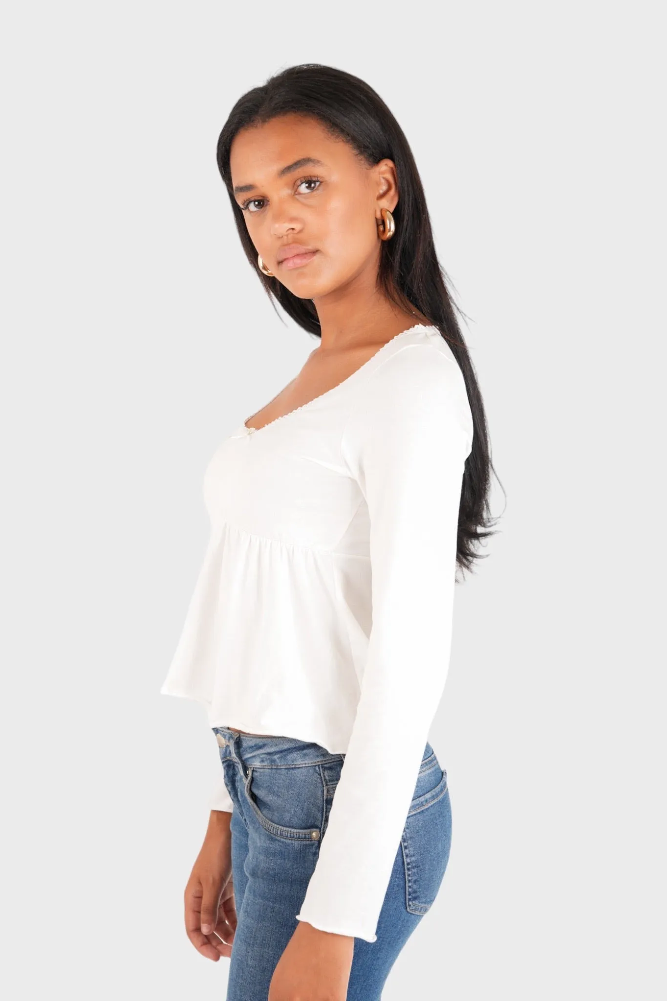 "Charlotte" top white