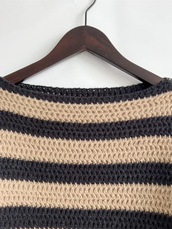 Stripe Knit Sweater | Winter Chunky Oversized Jumper