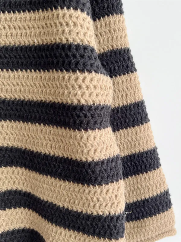 Stripe Knit Sweater | Winter Chunky Oversized Jumper