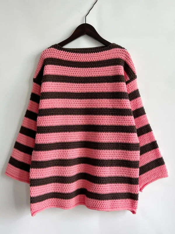 Stripe Knit Sweater | Winter Chunky Oversized Jumper