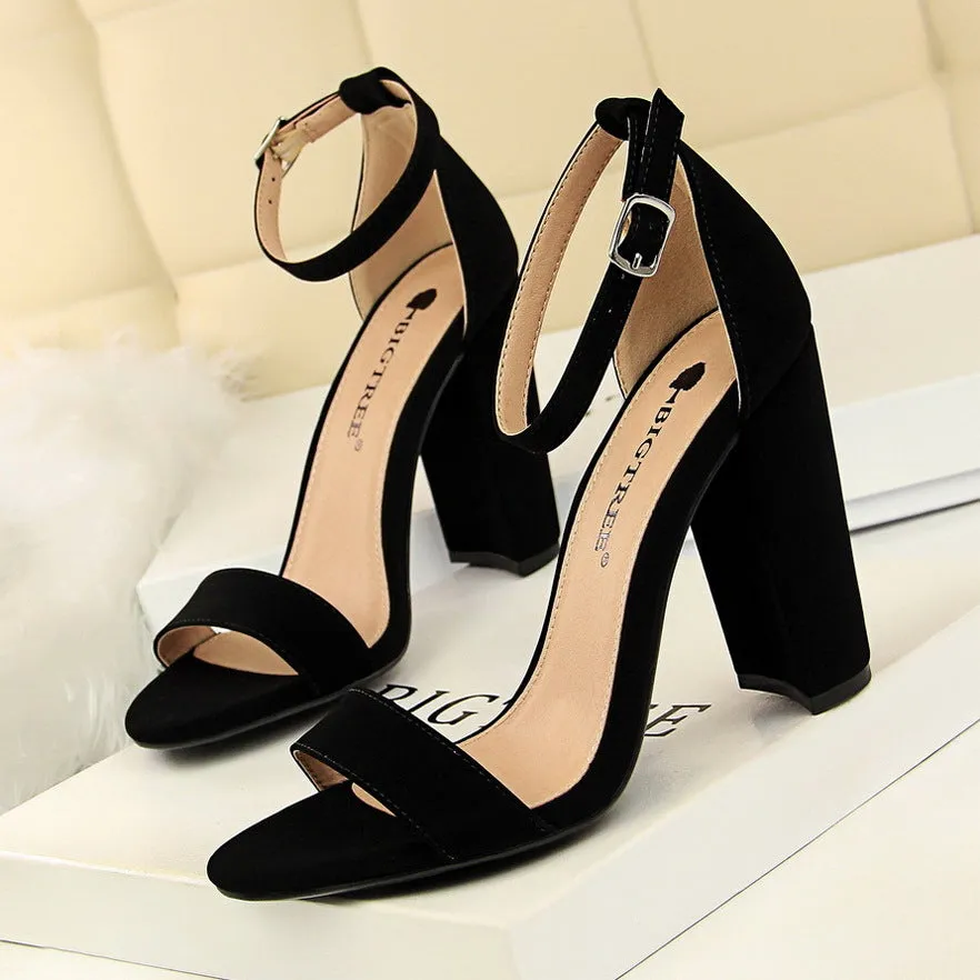 Style Stunner Faux Leather Block Heels