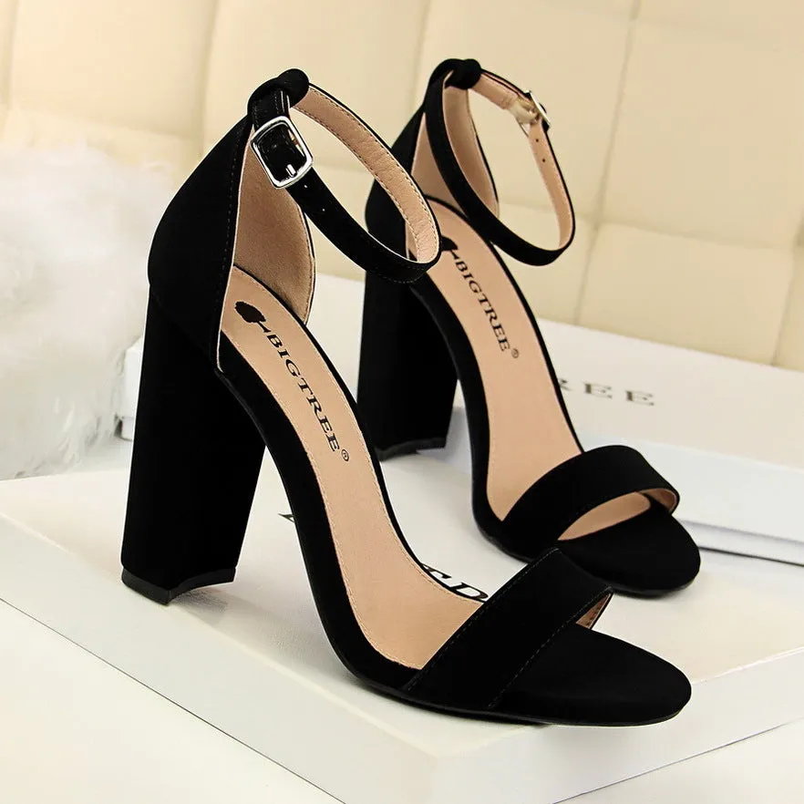 Style Stunner Faux Leather Block Heels