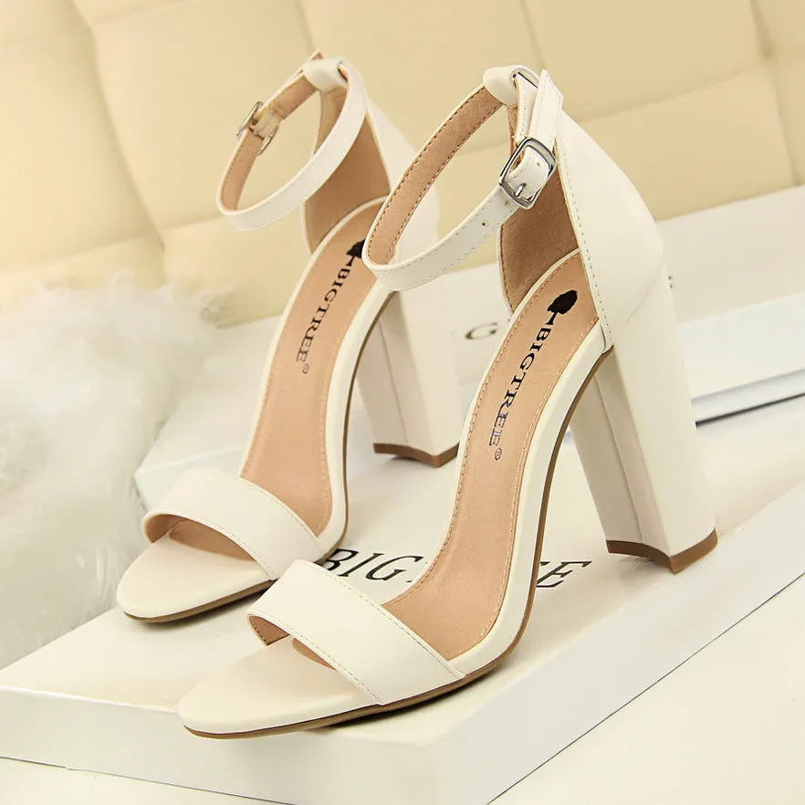 Style Stunner Faux Leather Block Heels