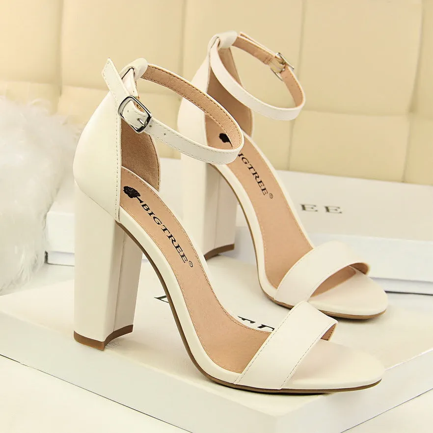 Style Stunner Faux Leather Block Heels