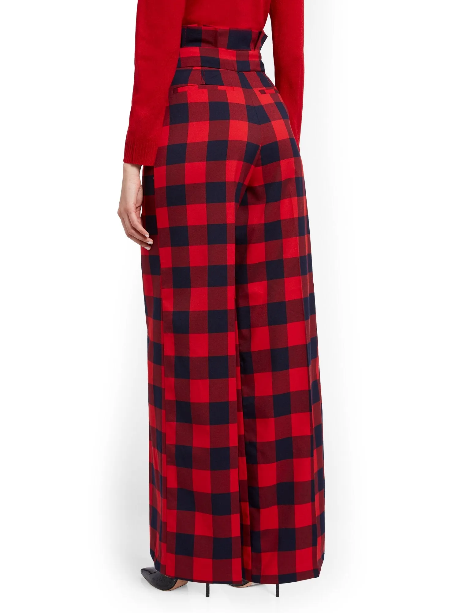 Tall Buffalo Check Paperbag-Waist Pant