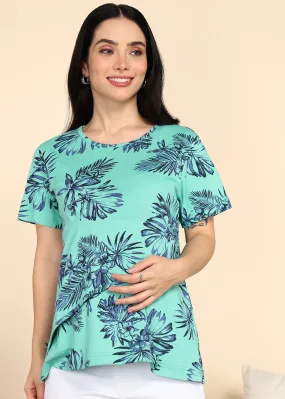 Teal Zipless Maternity and Feeding T-Shirt