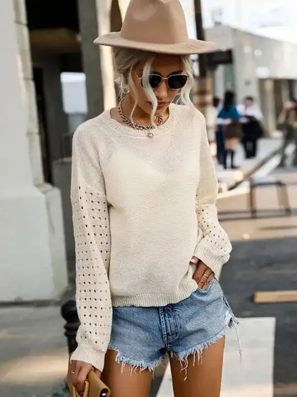 Women’s Lightweight Loose Knit Pullover Sweater